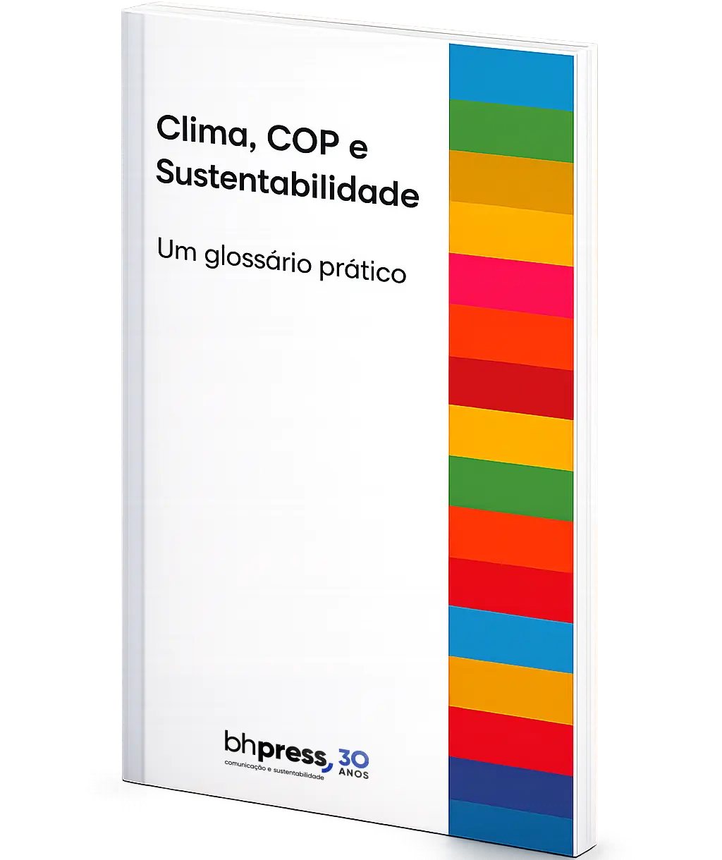 Capa do Glossário Clima, COP e sustentabilidade